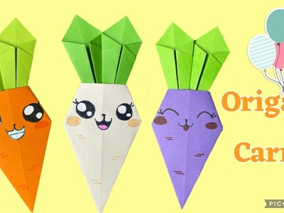 Origami Carrot. DIY Paper Carrot Craft. How to make a paper carrot for kids ????????????صنع جزرة ورقية