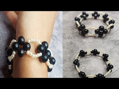 পুতির ব্রেসলেট.How to make beaded bracelet. Putir bracelet.DIY seed bead flower bracelet