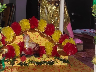 Krishna ji ka singhasan|| laddu gopal ji ka jhula|| krishna janamashtami crafts| #AtoZtutorials