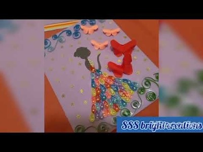 Quilling paper frame | quilling paper women frame | quilling paper crafts |SSS bright creations