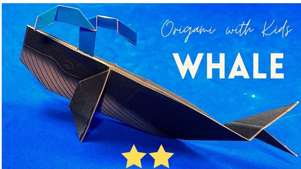 Easy Origami: Origami Whale. Origami with Kids Paper Whale