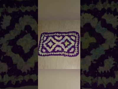 Granny diamond pettern crochet doormat.ડાયમંડ પેટર્ન વાળું crochet ડોરમેટ.