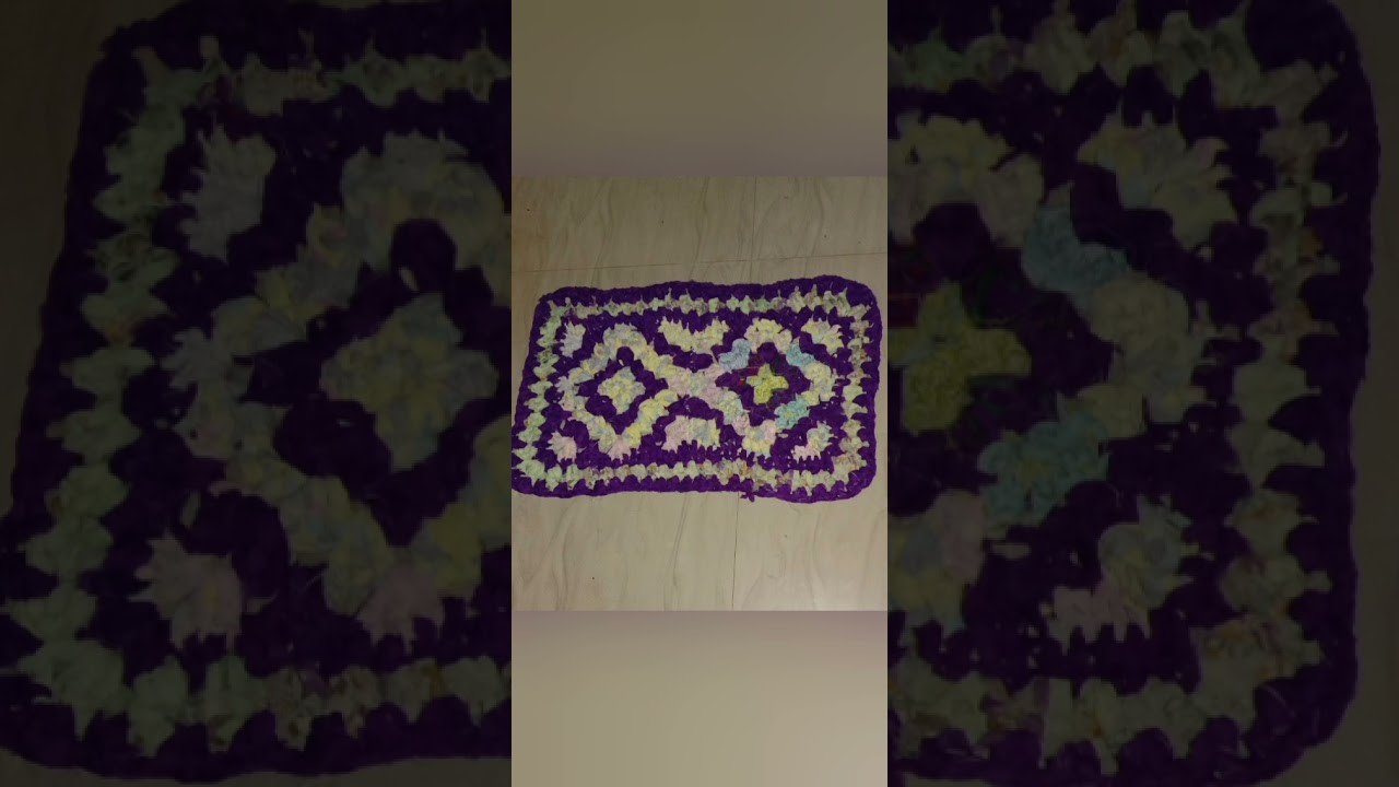 Granny diamond pettern crochet doormat.ડાયમંડ પેટર્ન વાળું crochet ડોરમેટ.
