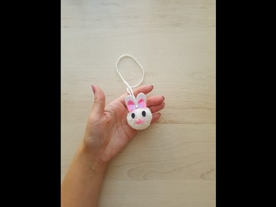 Pendant Bunny from pompons || Pom Pom Toys