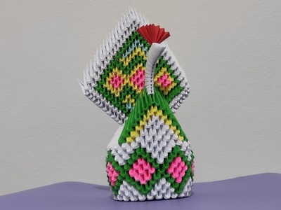 3d origami uzun gövdeli kuğu