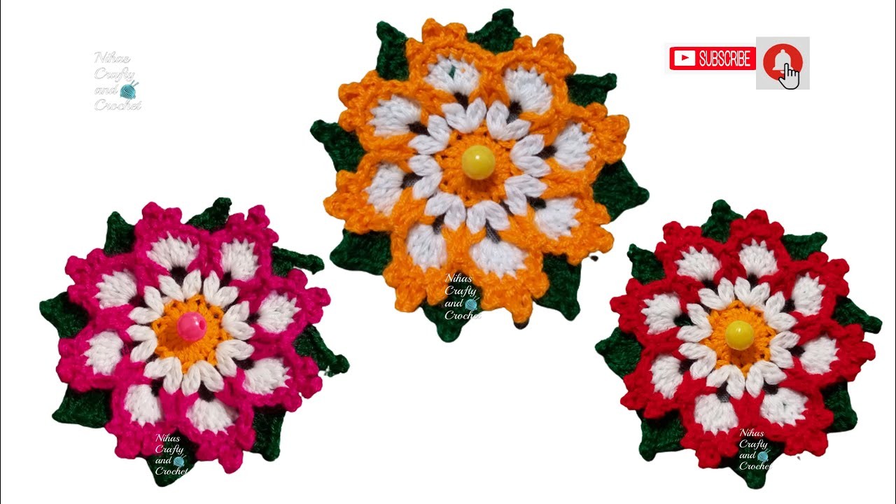 How to Crochet Flower? Very Easy Crochet Flower Motif for Beginners. #কুশিকাটার ফুল