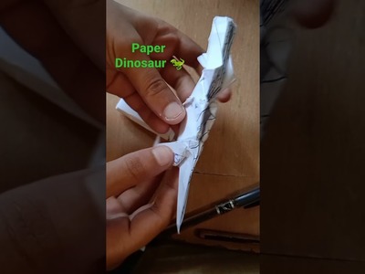 I can make origami. paper dinosaur origami.