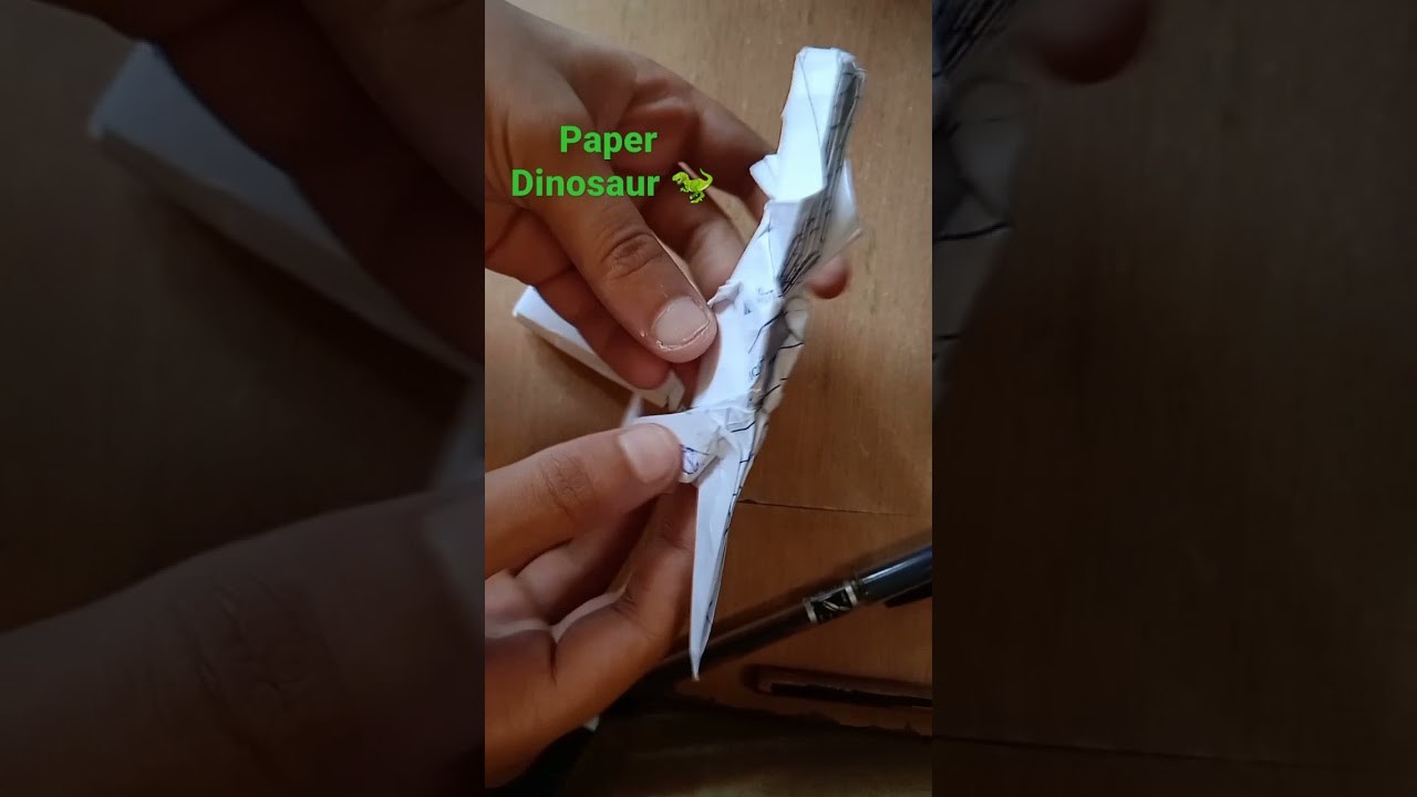 I can make origami. paper dinosaur origami.