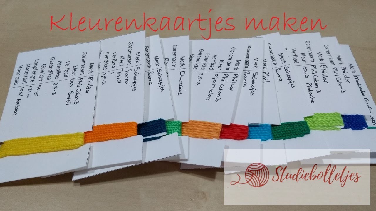 Kleurenkaartjes maken - overzicht in mijn garens