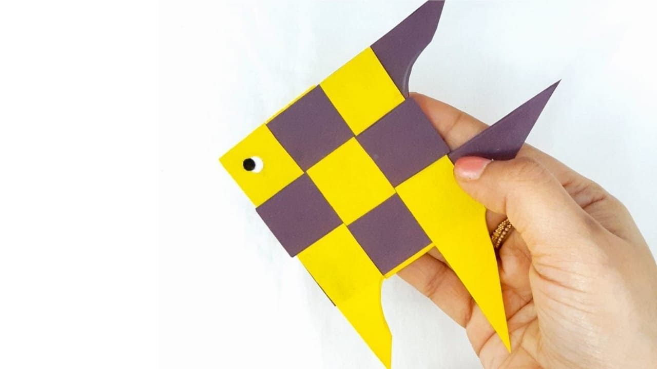 Origami fish ||  Mat woven paper fish || DIY