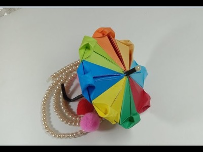 How to make a Origami  paper Umbrella Tutorial.DIY Paper Umbrella antistress.কাগজের তৈরি ছাতা