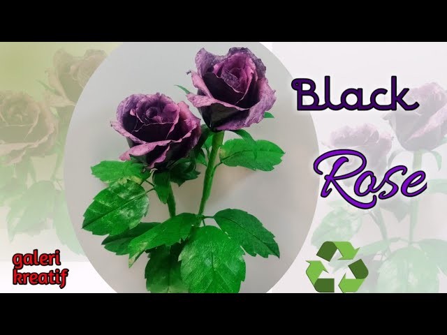DIY Black Rose from plastic waste, CARA MEMBUAT MAWAR HITAM DARI PLASTIK KRESEK, BEST OUT OF WASTE