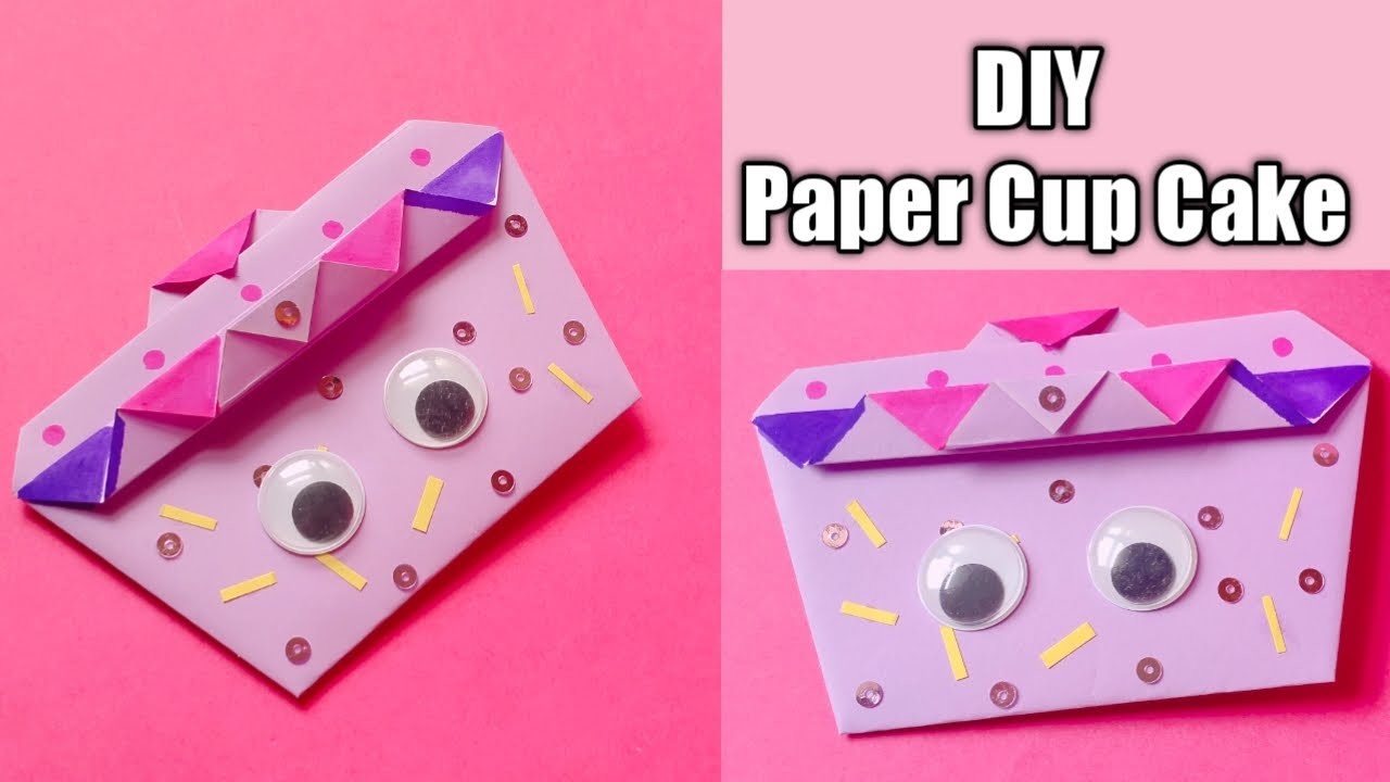 DIY origami paper cup cake