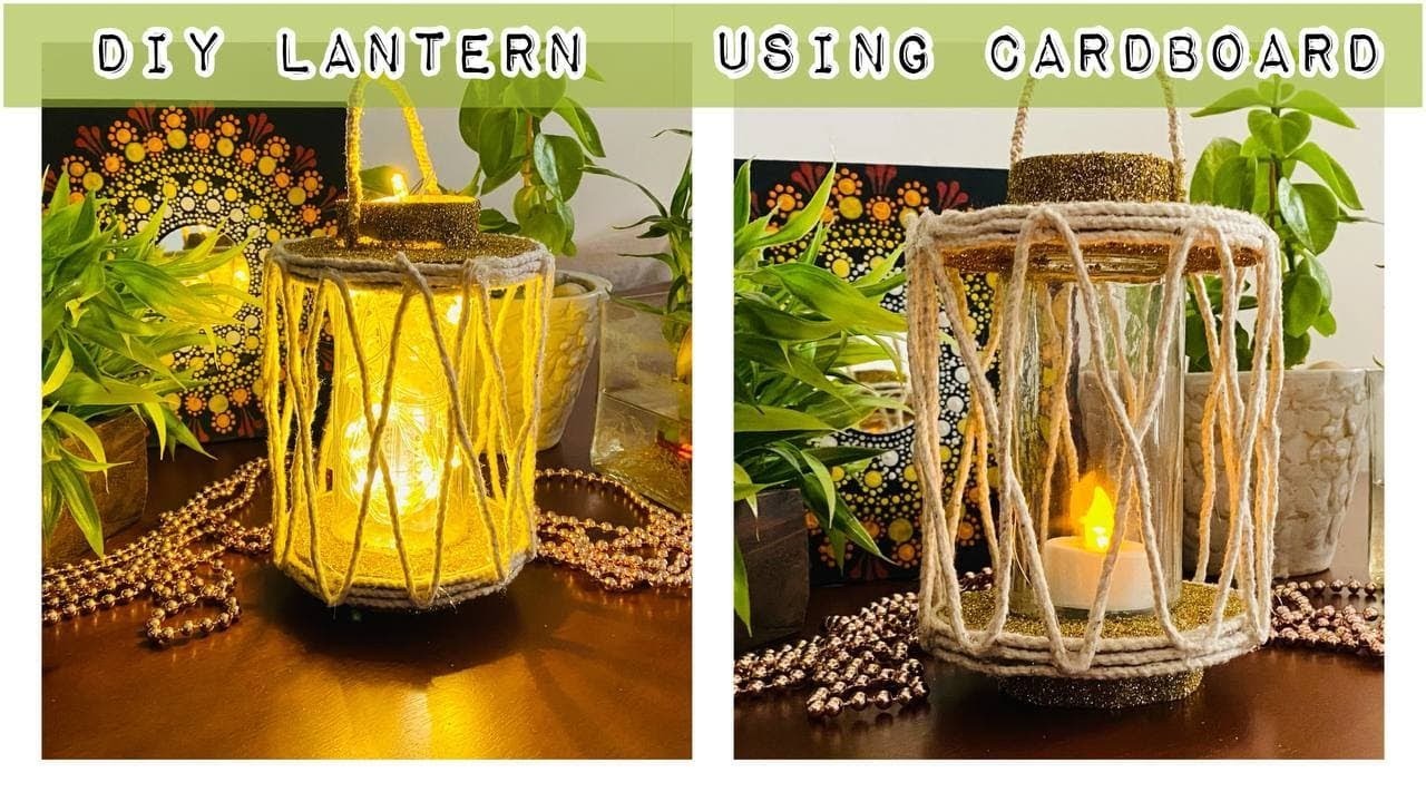 DIY Hanging Lantern | Jute Jar Lantern DIY | DIY Lantern Using Cardboard | Artoholic Varsha Sharma