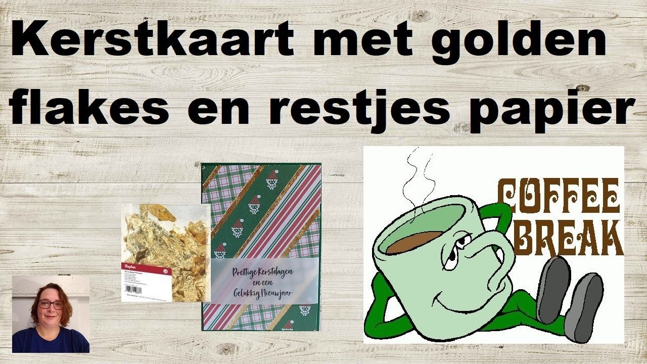 Koffie Break Kerstkaart met restjes designpapier