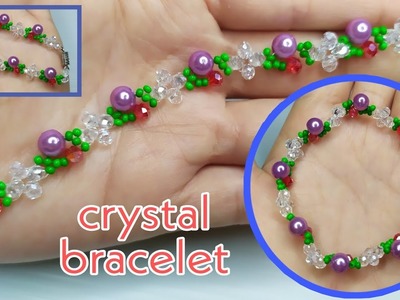 Pearl bracelet tutorial - handmade bead crystal bracelet