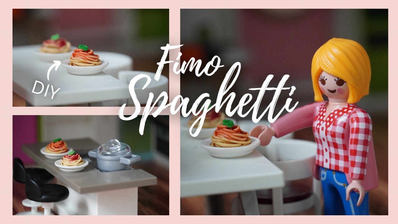 DIY Miniatur Spaghetti Tutorial????.Fimo Spaghetti.Pimp my Playmobil.Familie Bäcker