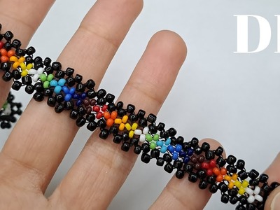 Easy Colorful Bracelet Making.Dainty seed bead bracelet