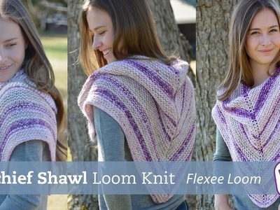 Kerchief Shawl knit on Flexee Loom