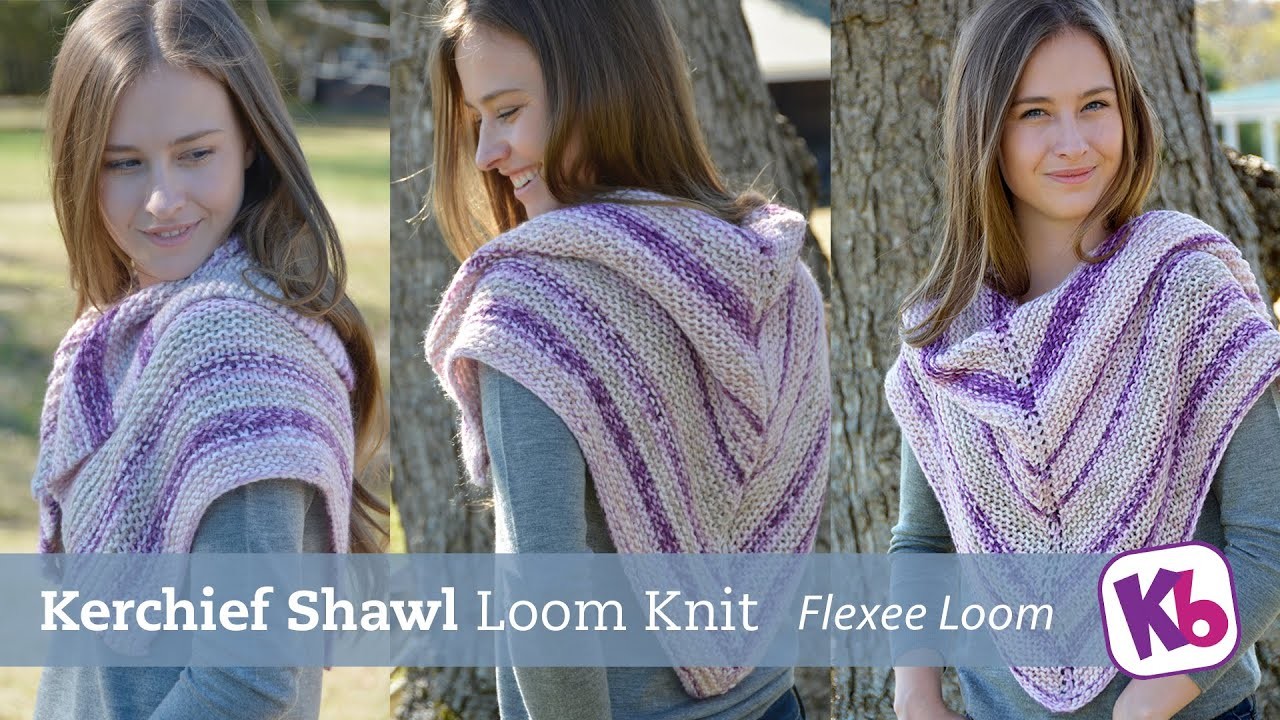 Kerchief Shawl knit on Flexee Loom