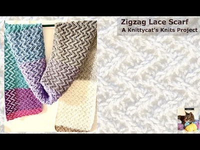 Zigzag Lace Scarf: a Knittycat's Knits Project