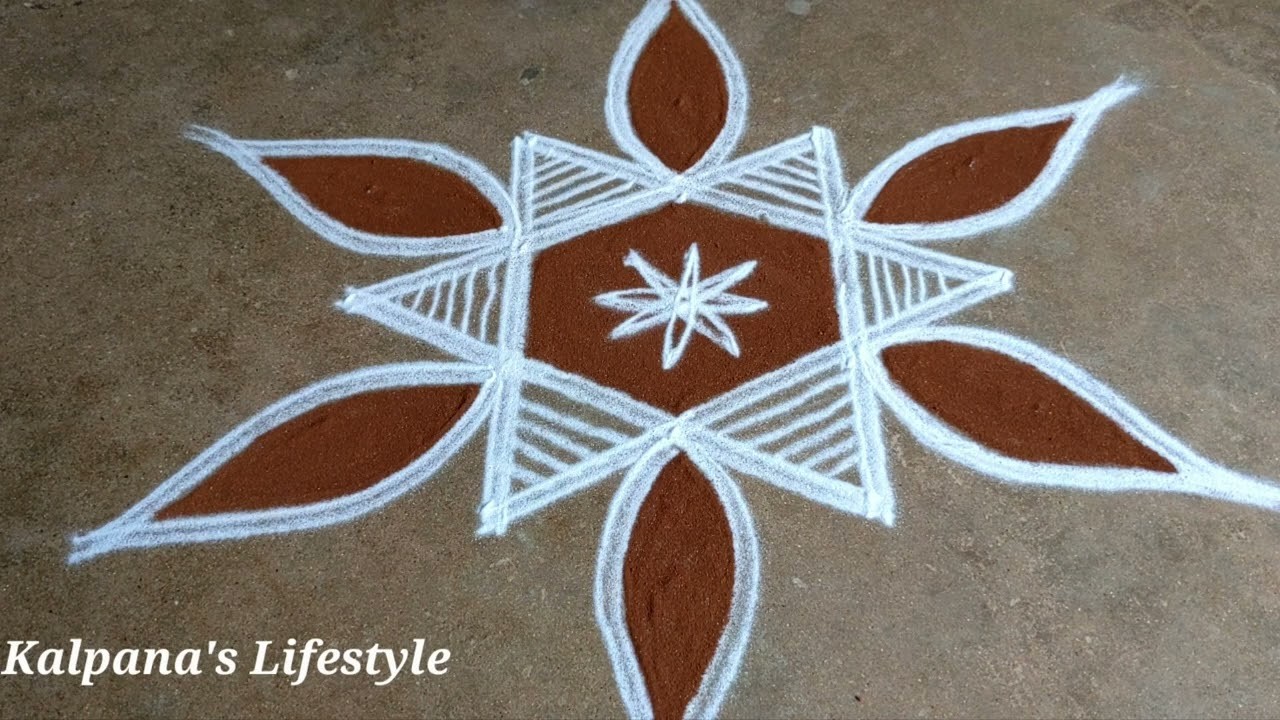 Tamil New Year Special Kalpana's Lifestyle flowers padi Kollam easy rangoli pandaga muggulu.13