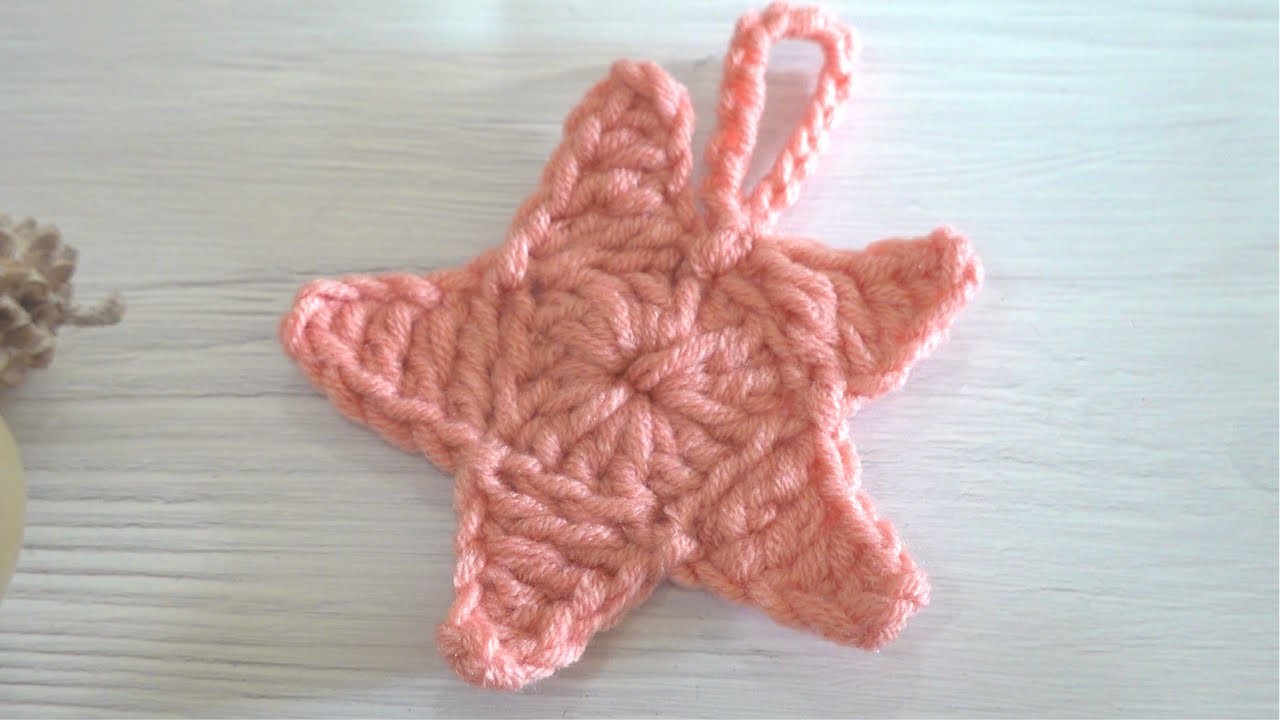 毛線星星編織聖誕樹掛飾｜How to crochet a easy star ornament for beginner