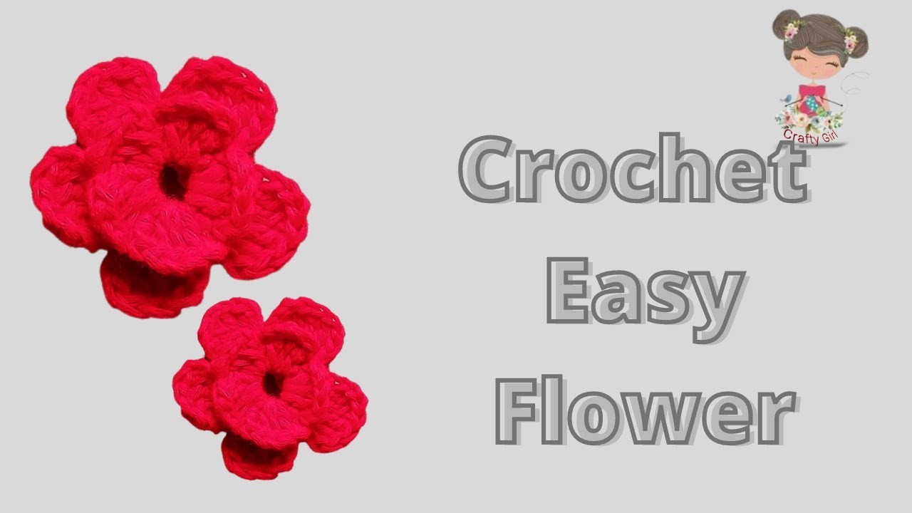 Crochet Flower | How To Crochet Easy Two Layer Flower For Absolute Beginners? ক্রুশে ফুল Crafty Girl