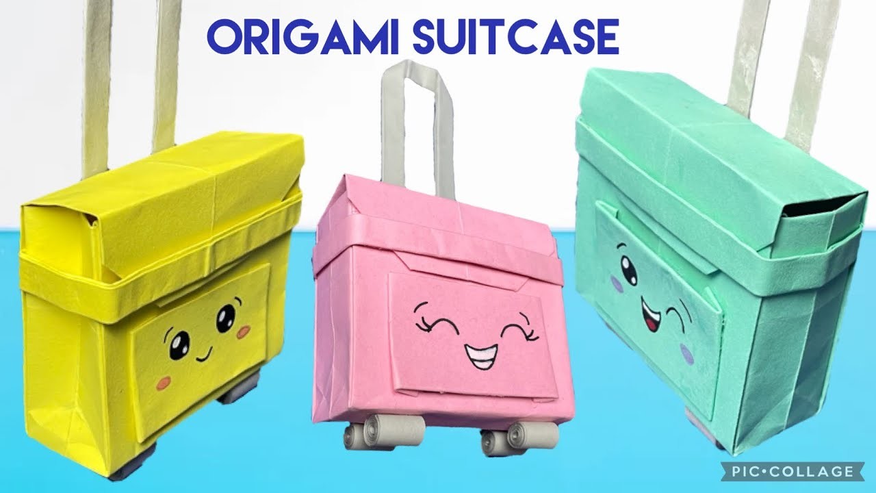 Origami Suitcase.Back to school paper crafts ????????????????حقيبة ورقية