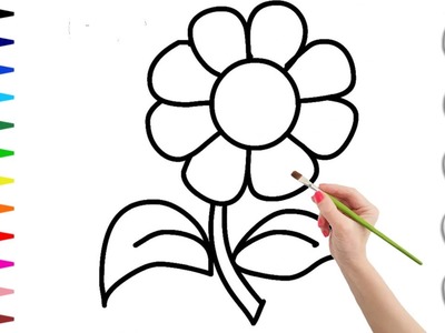 Bolalar uchun gul rasmini chizish Drawing a Picture of Flower ForChildren Балаларға гүл суретін салу
