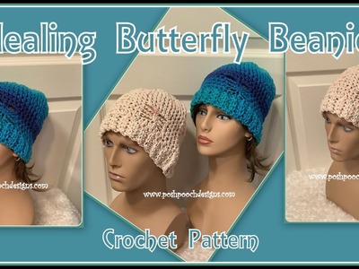 Healing Butterfly Beanie (2) Crochet Pattern  #crochet #crochetvideo