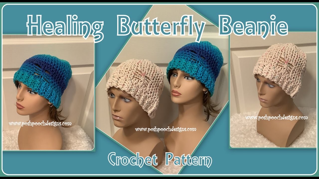 Healing Butterfly Beanie (2) Crochet Pattern  #crochet #crochetvideo