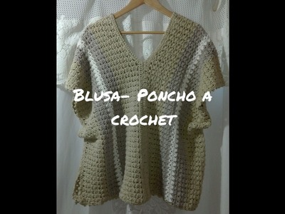 Blusa -Poncho a crochet!#shorts #shortvideo  #mistejidosmoniferreoberti