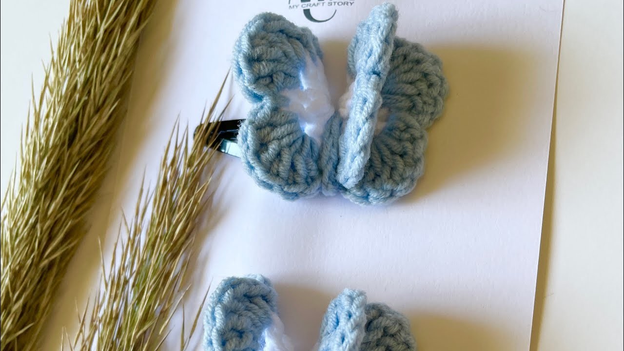 Crochet butterfly | crochet hair clip