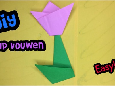 ???? DIY: KNUTSELEN TULP ???? Origami vouwen makkelijk - Knutselen Nederlands