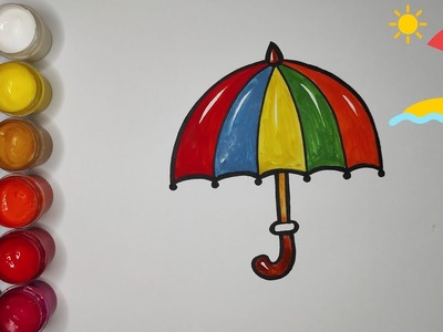 Draw an umbrella picture.Рисуем зонтик.Soyabon rasmini chizish