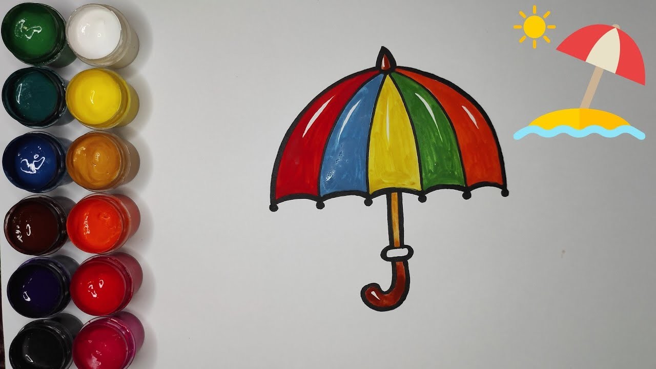 Draw an umbrella picture.Рисуем зонтик.Soyabon rasmini chizish