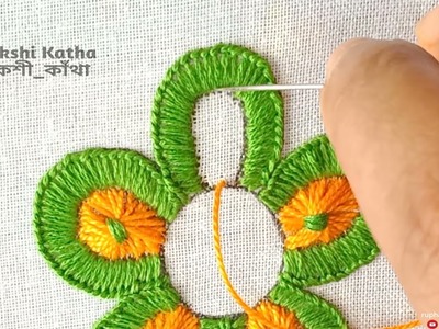 Hand Embroidery for Beginners,Butterfly Stitch Flower Embroidery,Flower Stitch,সহজে ফুল সেলাই করুন