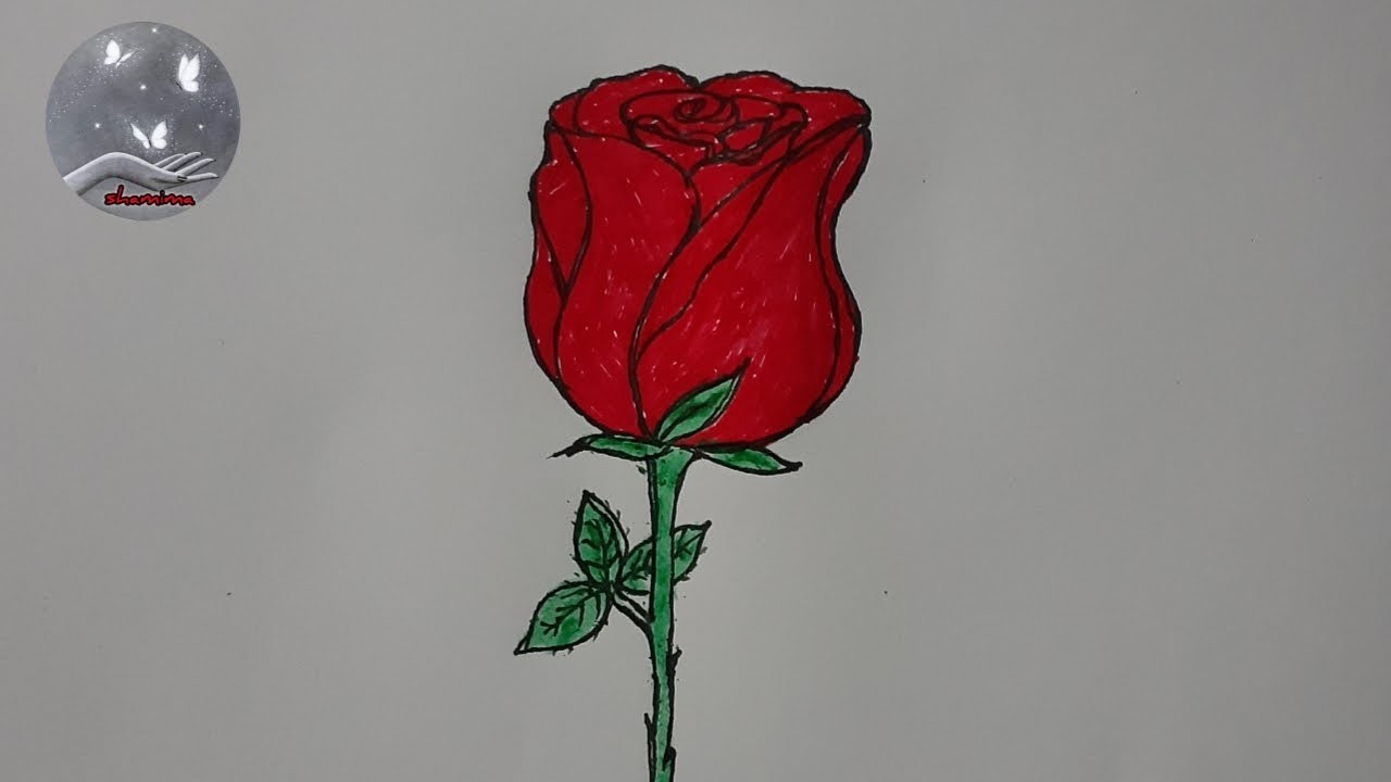 How to draw a Rose || Rose Drawing Easy ????step by step for beginners ...