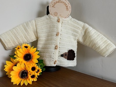 Crochet Cardigan, Crochet Cardigan Pattern, Baby Jacket V-47