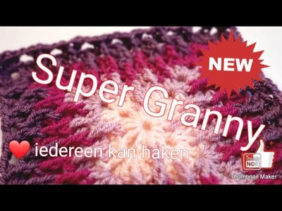 ❤ ❤ #iedereenkanhaken #supergranny #grannysquare #tutorial #duidelijk #haken #crochet #beginners#diy