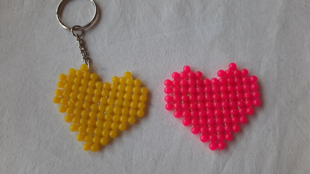 #diy #keychain#heartshape#beadswork#velantinedayspcl#chaiarts#beginner#beads#love#doityourself