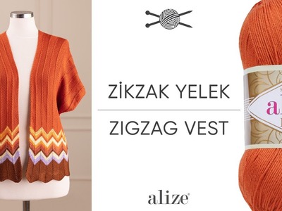 Alize Diva ile Zikzaklı Yelek • ZigZag Vest • Зигзагообразный жилет