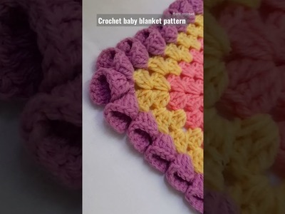 Crochet granny square baby blanket.crochet tulip blanket border