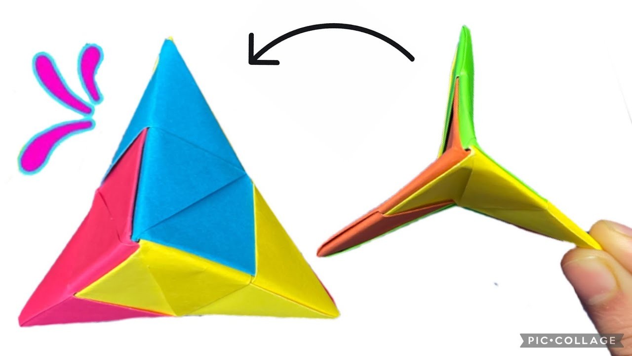 Origami Paper Antistress Triangle POP toy. Easy DIY paper craft toy WITHOUT GLUE ????????????????لعبة ورقية