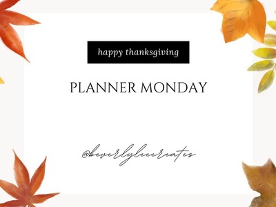 Planner Monday!