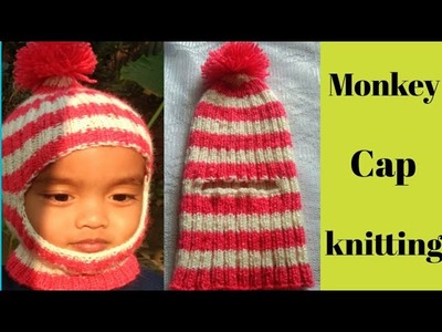 Easy Knitting Monkey Cap step by step.Balaclava cap. New cap Design.উলের টুপি বোনা.Easy Tutorial