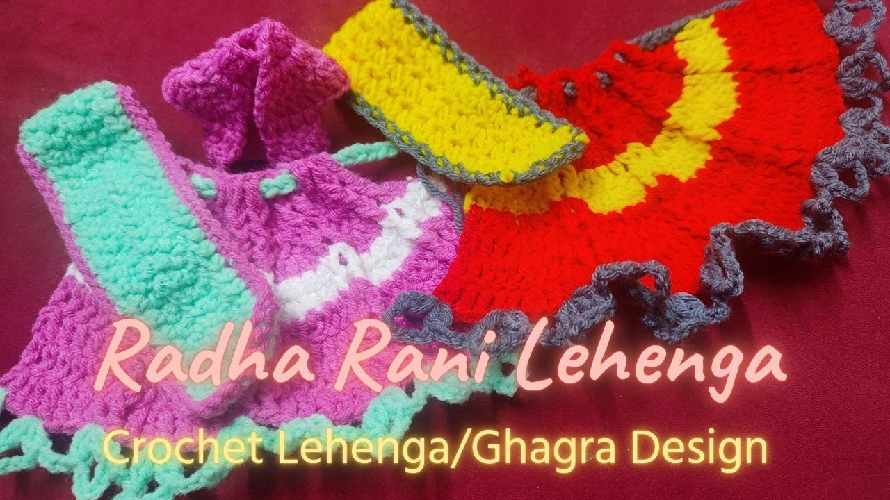 Crochet | Radha Rani. Lakshmi Ma. Mata Rani Lehenga Design | Woolen Crochet Lehenga in bengali