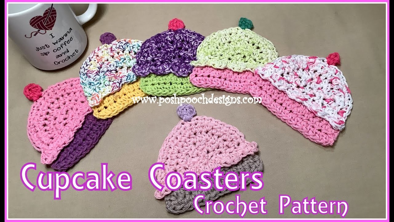 Cupcake Coasters Crochet Pattern  #crochet #crochetvideo