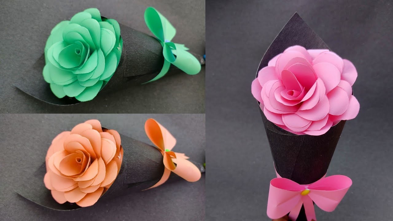 Easy beautiful Paper Followers. Birthday Gift Ideas. flowers making with paper. কাগজের ফুল.